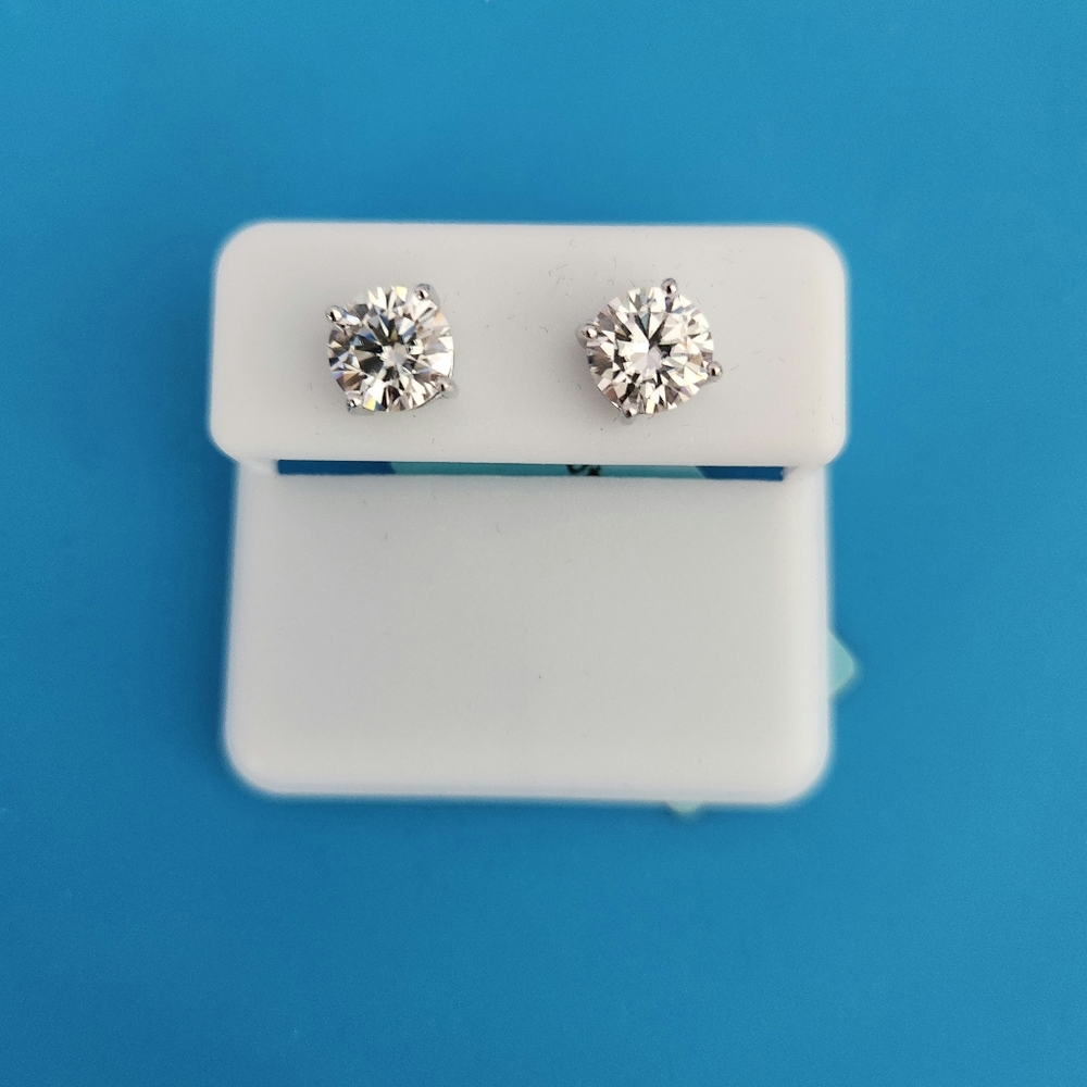 2.40 carat Moissanite Sterling Silver Stud Earrings – VVS-D
